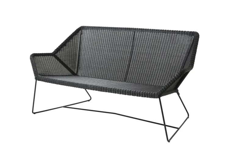 Gartenbank 2er Loungebank Cane-line �Breeze� Rattan Korb, schwarz